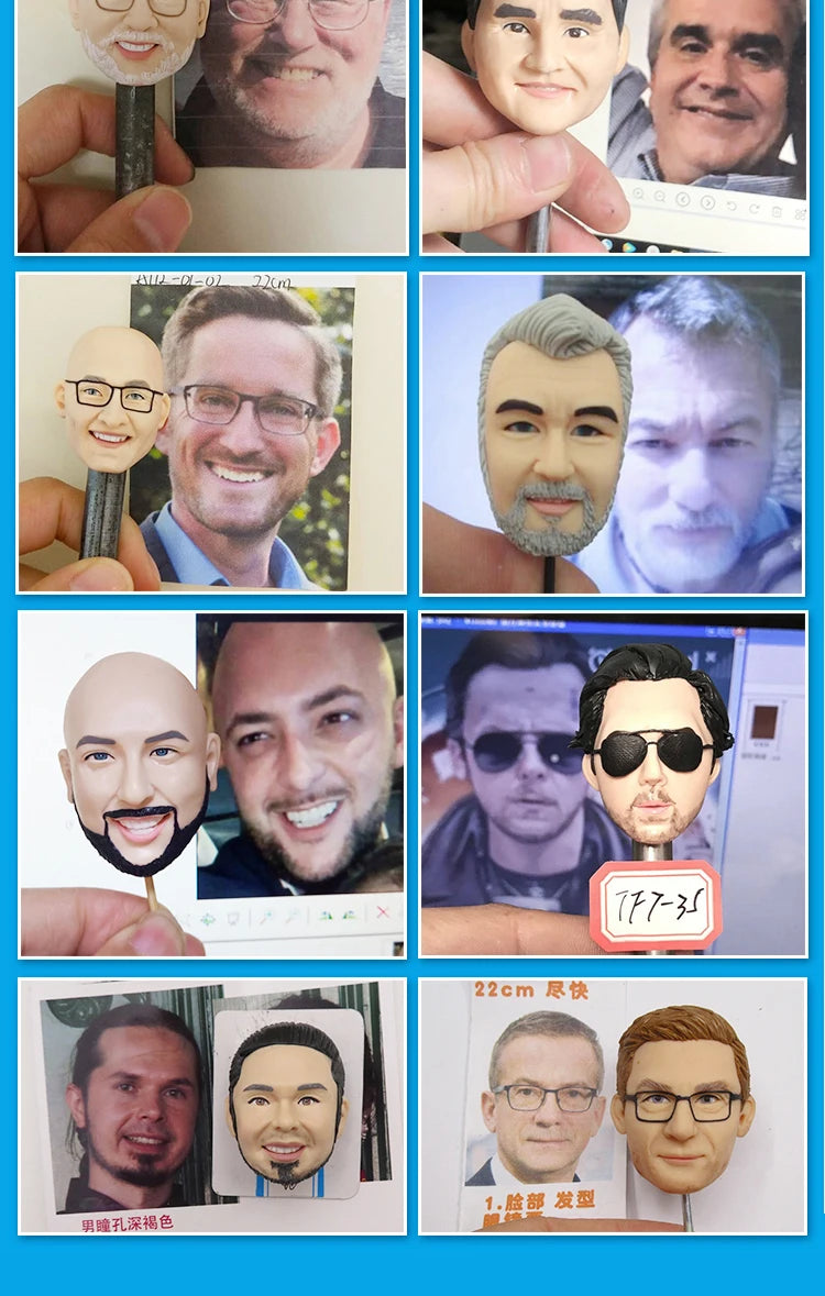 Custom Handmade Bobblehead Sculptures Figurines-Personalized 3d Clay Doll from Your Photo-Wedding Anniversary Gifts for Wife