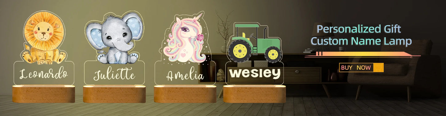 Personalized Wall Decor 26 Letter with Engraved Name LED Night Light for Couples Baby Kid Room Bedroom Custom Lamp Holiday Gift
