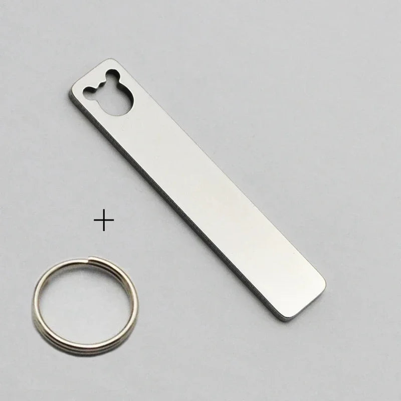 Customized Laser Engraved Name Tel Number Stainless Steel Keychain Personalized Anti-lost Key Ring Key Chains