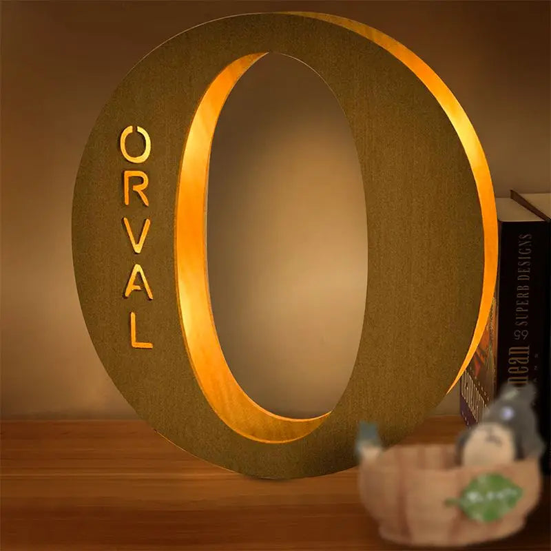 Personalized Wall Decor 26 Letter with Engraved Name LED Night Light for Couples Baby Kid Room Bedroom Custom Lamp Holiday Gift