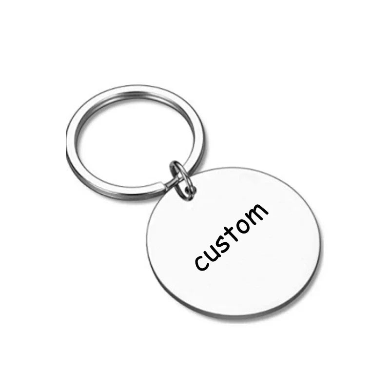 Customized Laser Engraved Name Tel Number Stainless Steel Keychain Personalized Anti-lost Key Ring Key Chains