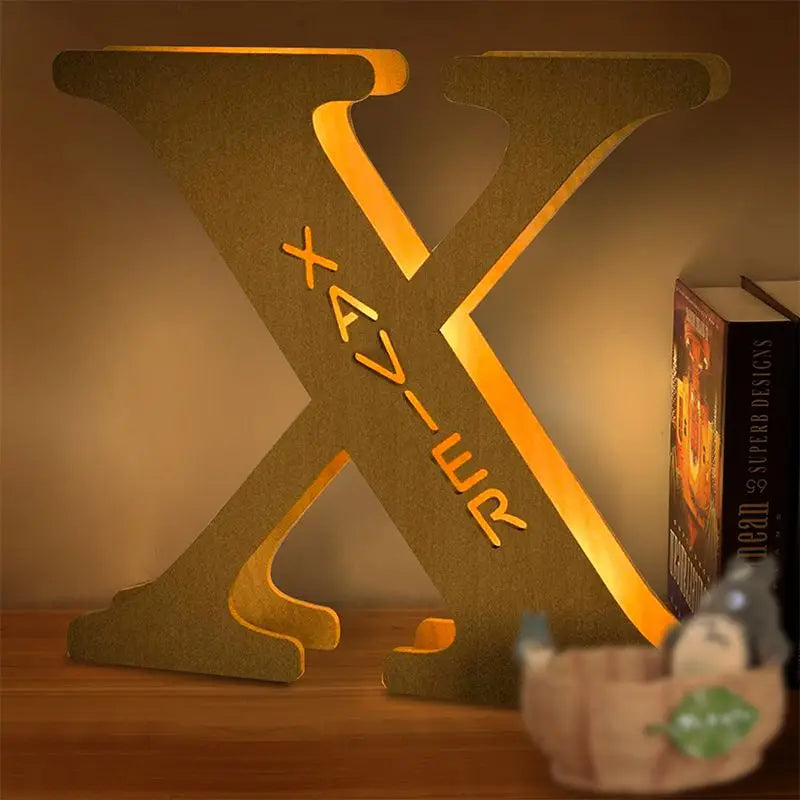 Personalized Wall Decor 26 Letter with Engraved Name LED Night Light for Couples Baby Kid Room Bedroom Custom Lamp Holiday Gift