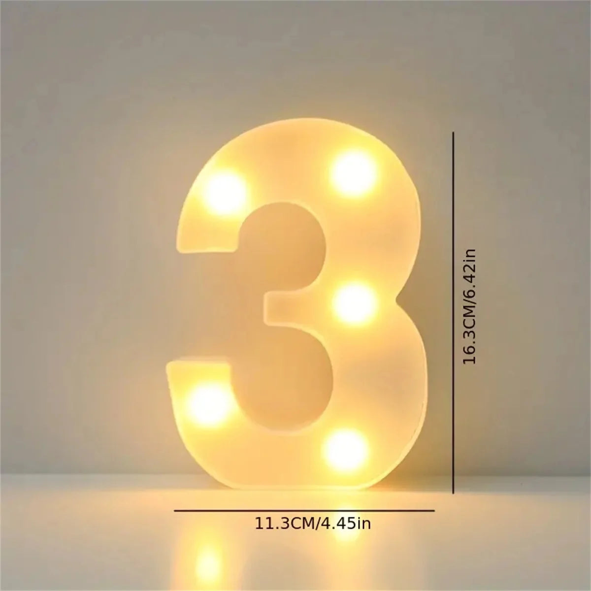 1 16cm LED letter light, luminous letter and number night light, suitable for home, bar, wedding, birthday party decoration