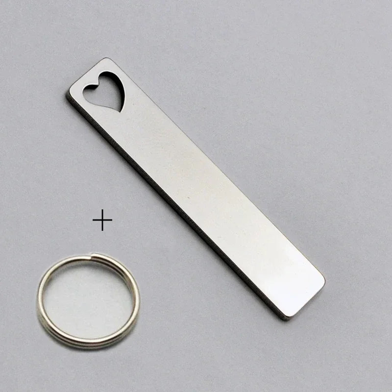 Customized Laser Engraved Name Tel Number Stainless Steel Keychain Personalized Anti-lost Key Ring Key Chains