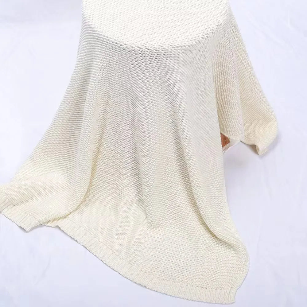 Personalized Name Baby Blanket Embroidered Name Knit Baby Blanket Newborn Gift New Mom Newborn Baby Girl Boy Christmas Gift