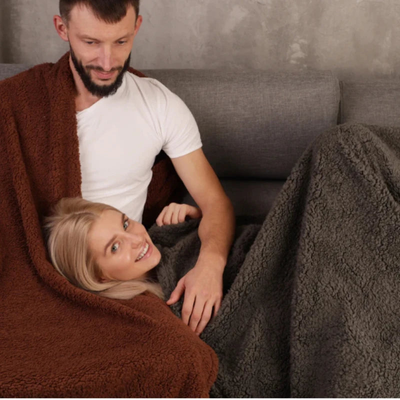 Couple Romantic Blanket Winter Warm Cozy Shaggy Blanket-Thickened King Size Blanket 100% Waterproof and Stain Resistant-Blanket