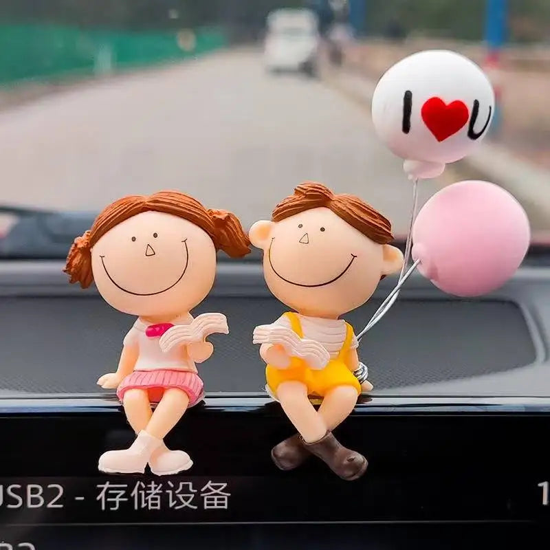 Car cute couple ornaments, car interior decorations, car ornaments, instrument panel decorations