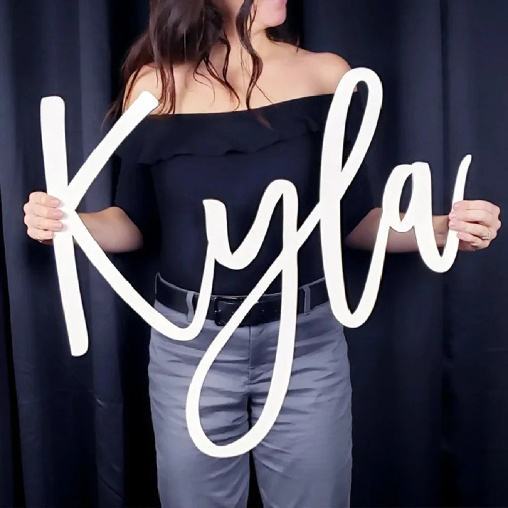 Custom Name Sign Personalized Wooden First Name Sign for Nursery Wall Decor Wood Letters Baby Nursery Name Plate For Wall Decor