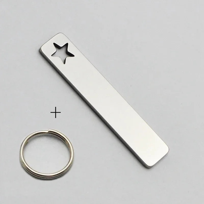 Customized Laser Engraved Name Tel Number Stainless Steel Keychain Personalized Anti-lost Key Ring Key Chains