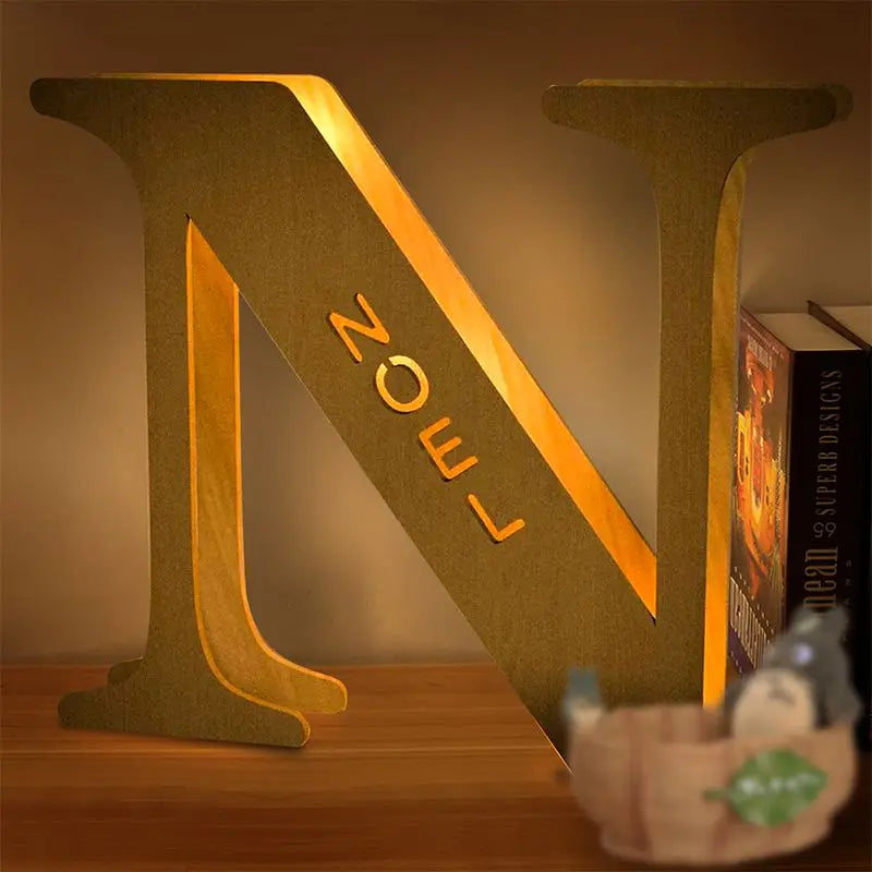 Personalized Wall Decor 26 Letter with Engraved Name LED Night Light for Couples Baby Kid Room Bedroom Custom Lamp Holiday Gift