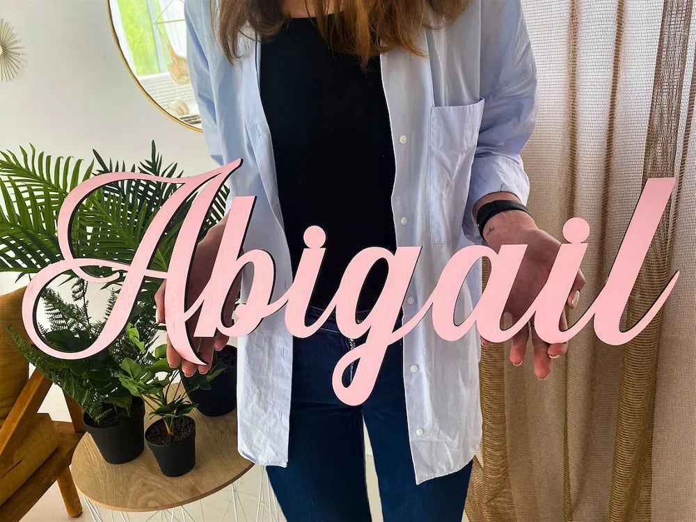 Custom Name Sign Personalized Wooden First Name Sign for Nursery Wall Decor Wood Letters Baby Nursery Name Plate For Wall Decor