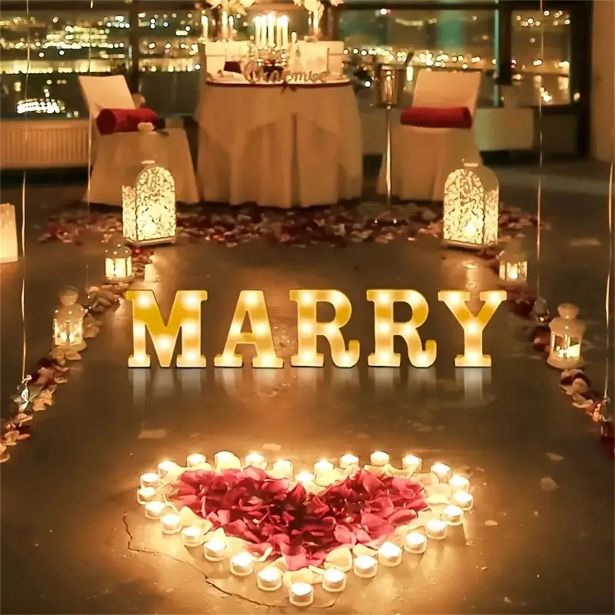 1 16cm LED letter light, luminous letter and number night light, suitable for home, bar, wedding, birthday party decoration
