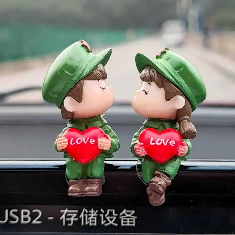 Car cute couple ornaments, car interior decorations, car ornaments, instrument panel decorations
