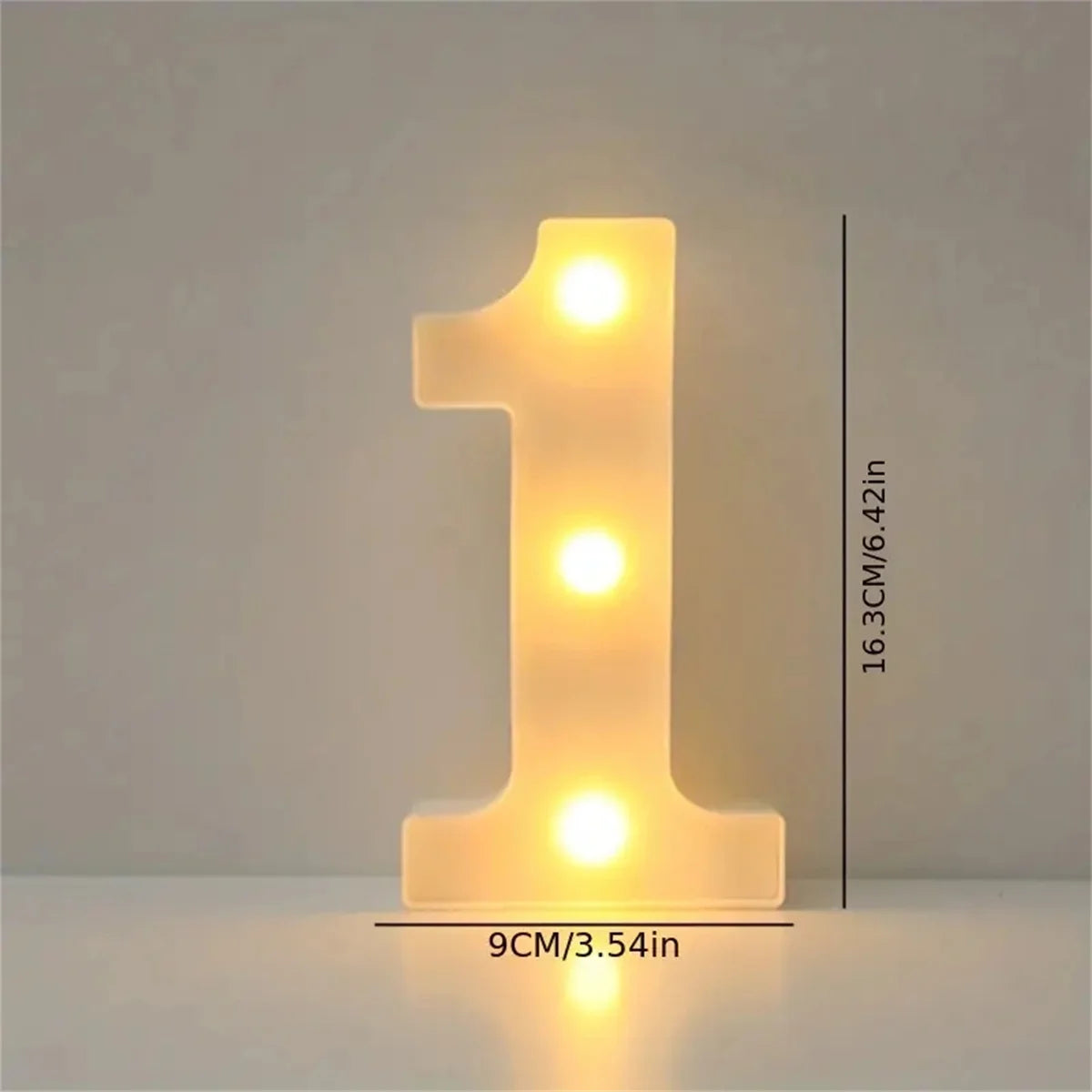 1 16cm LED letter light, luminous letter and number night light, suitable for home, bar, wedding, birthday party decoration