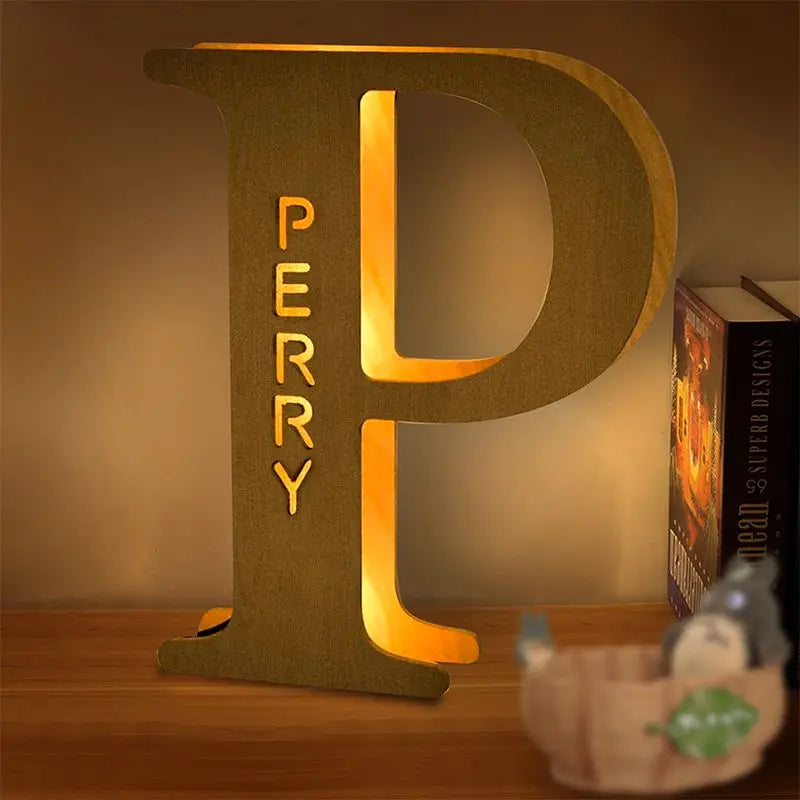 Personalized Wall Decor 26 Letter with Engraved Name LED Night Light for Couples Baby Kid Room Bedroom Custom Lamp Holiday Gift