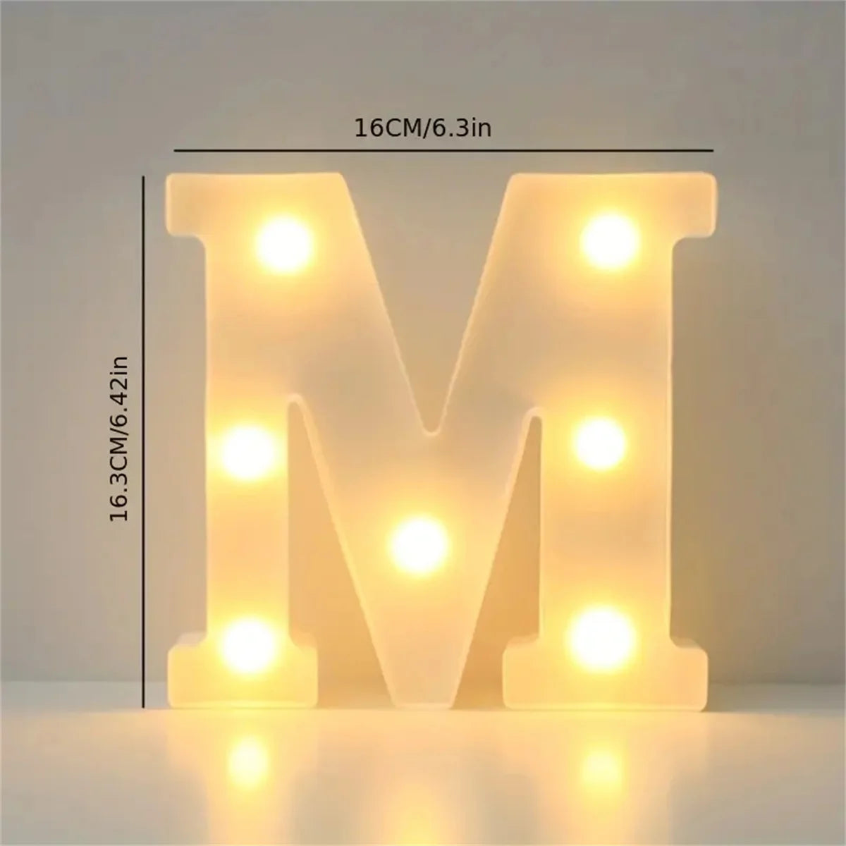 1 16cm LED letter light, luminous letter and number night light, suitable for home, bar, wedding, birthday party decoration