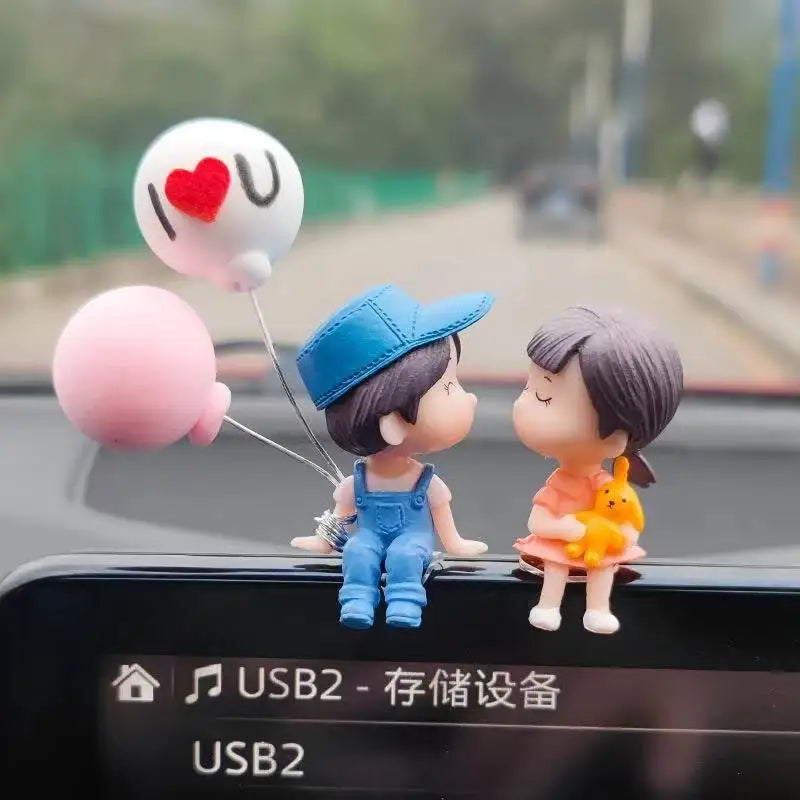 Car cute couple ornaments, car interior decorations, car ornaments, instrument panel decorations
