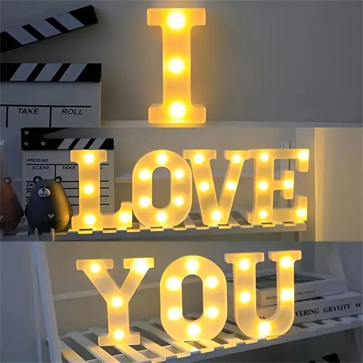 1 16cm LED letter light, luminous letter and number night light, suitable for home, bar, wedding, birthday party decoration