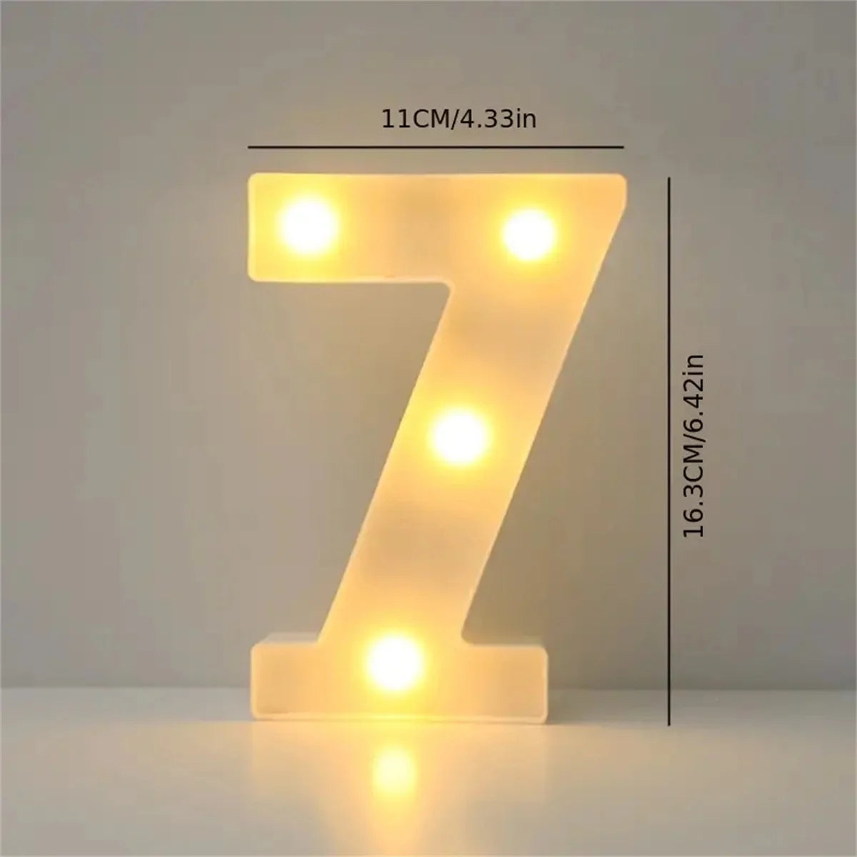 1 16cm LED letter light, luminous letter and number night light, suitable for home, bar, wedding, birthday party decoration
