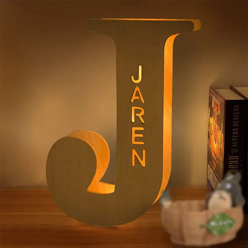 Personalized Wall Decor 26 Letter with Engraved Name LED Night Light for Couples Baby Kid Room Bedroom Custom Lamp Holiday Gift