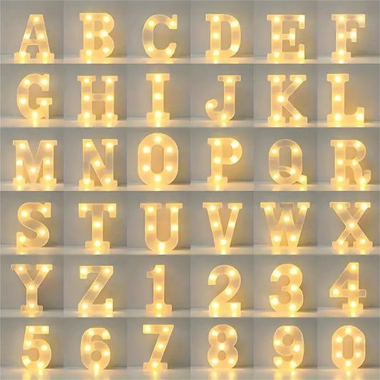 1 16cm LED letter light, luminous letter and number night light, suitable for home, bar, wedding, birthday party decoration