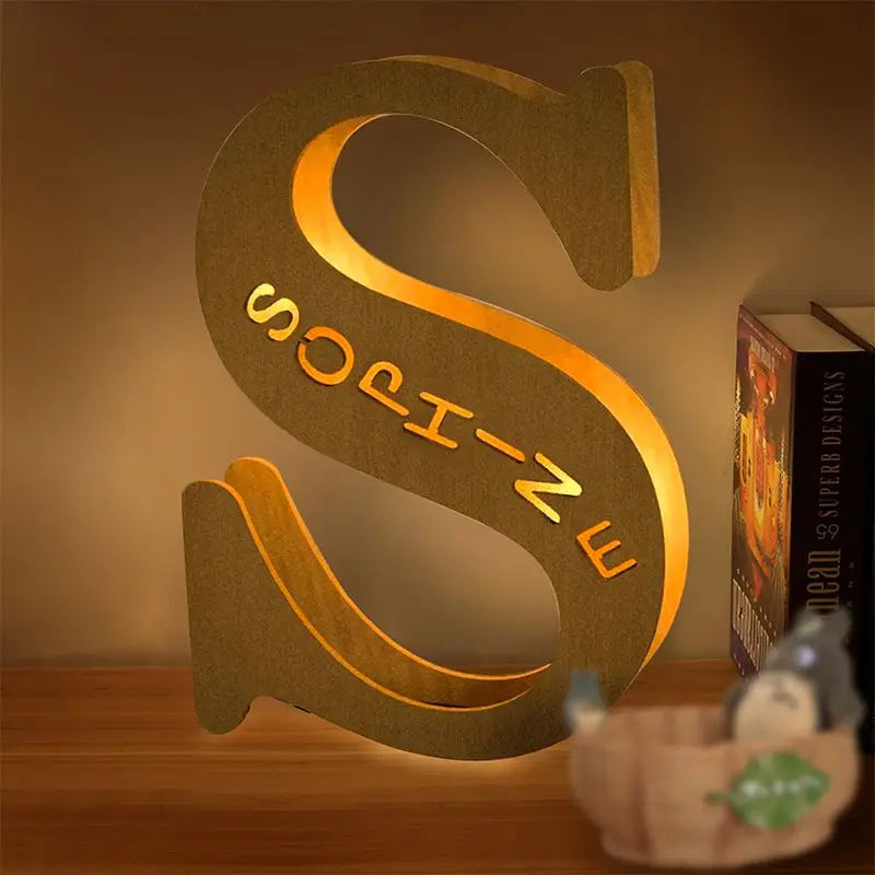 Personalized Wall Decor 26 Letter with Engraved Name LED Night Light for Couples Baby Kid Room Bedroom Custom Lamp Holiday Gift