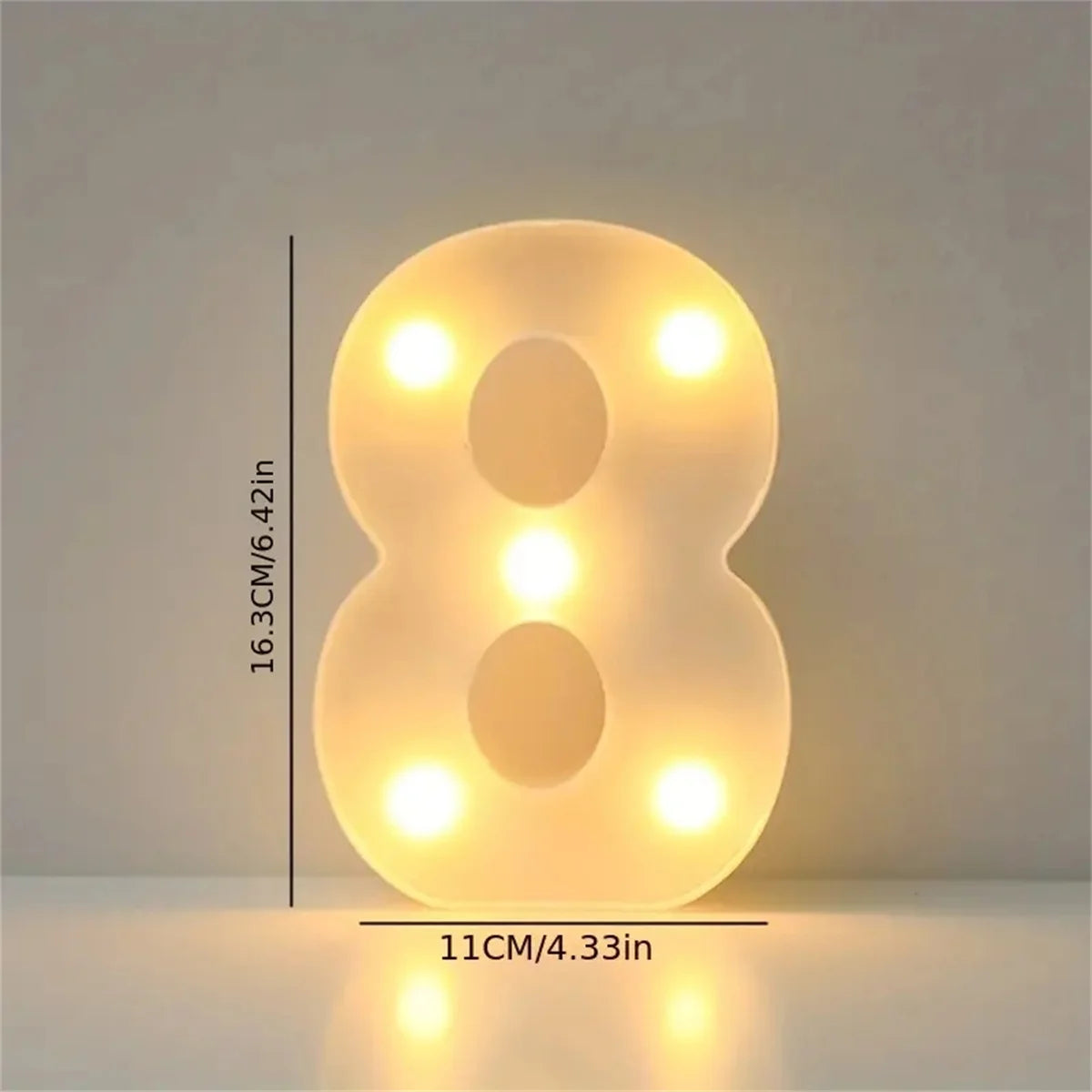 1 16cm LED letter light, luminous letter and number night light, suitable for home, bar, wedding, birthday party decoration