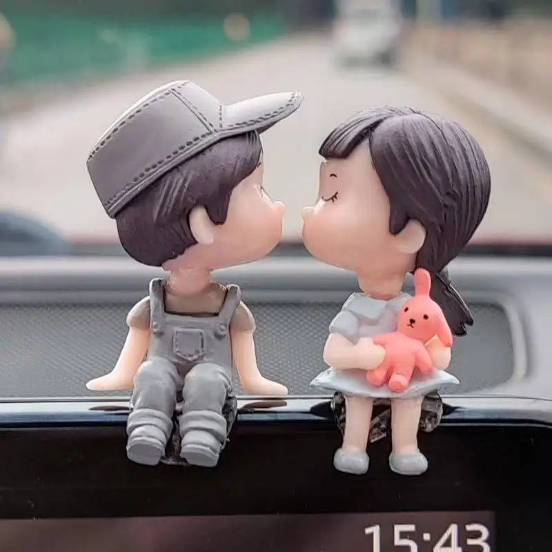 Car cute couple ornaments, car interior decorations, car ornaments, instrument panel decorations