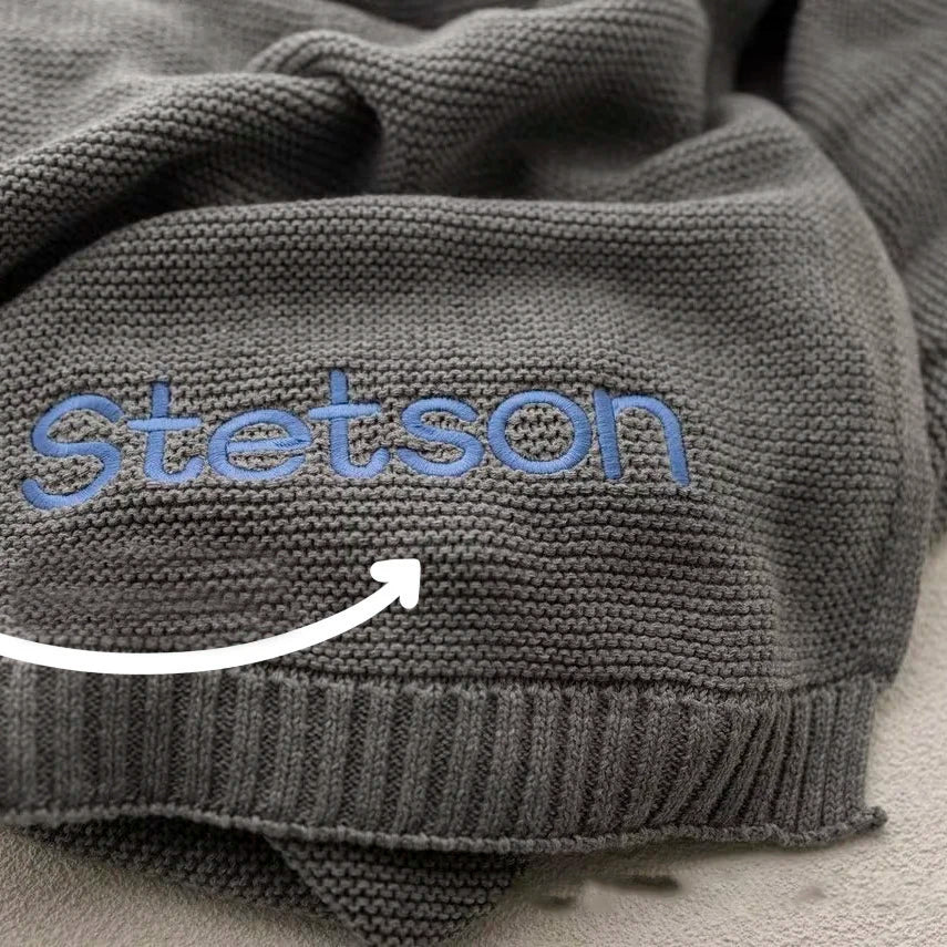 Personalized Name Baby Blanket Embroidered Name Knit Baby Blanket Newborn Gift New Mom Newborn Baby Girl Boy Christmas Gift