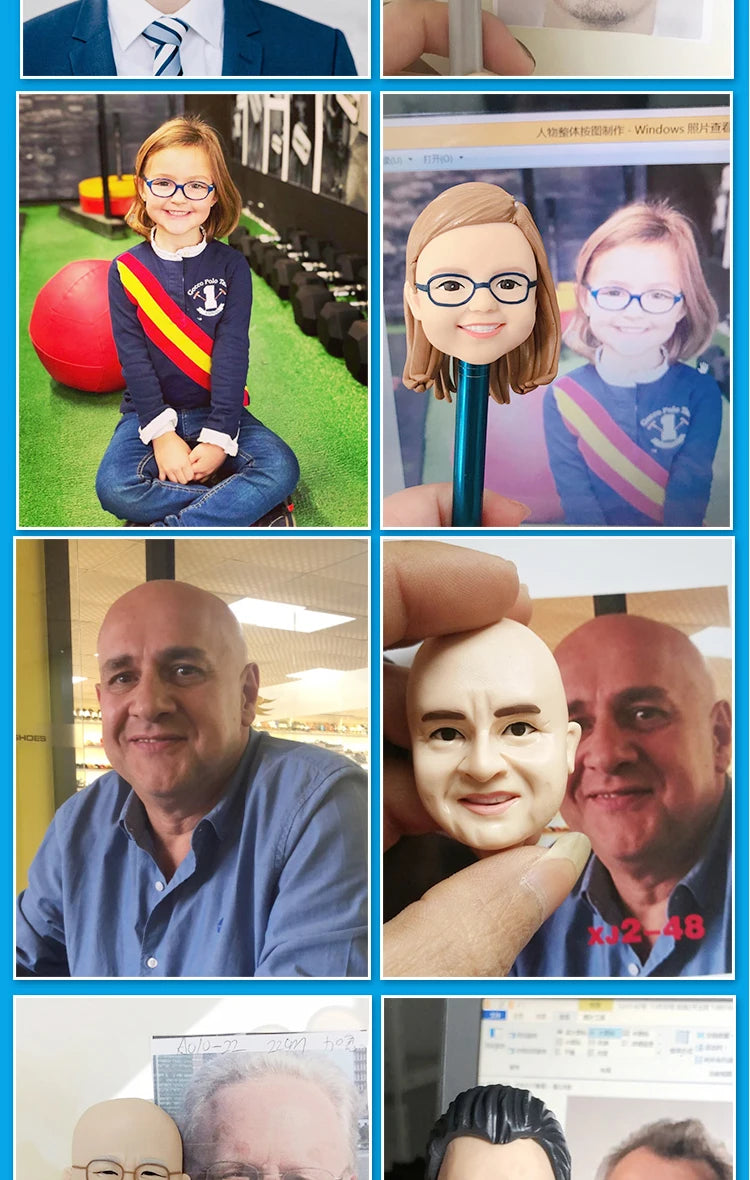 Custom Handmade Bobblehead Sculptures Figurines-Personalized 3d Clay Doll from Your Photo-Wedding Anniversary Gifts for Wife
