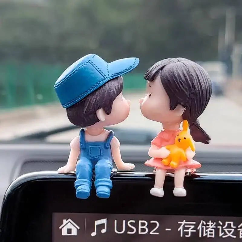 Car cute couple ornaments, car interior decorations, car ornaments, instrument panel decorations