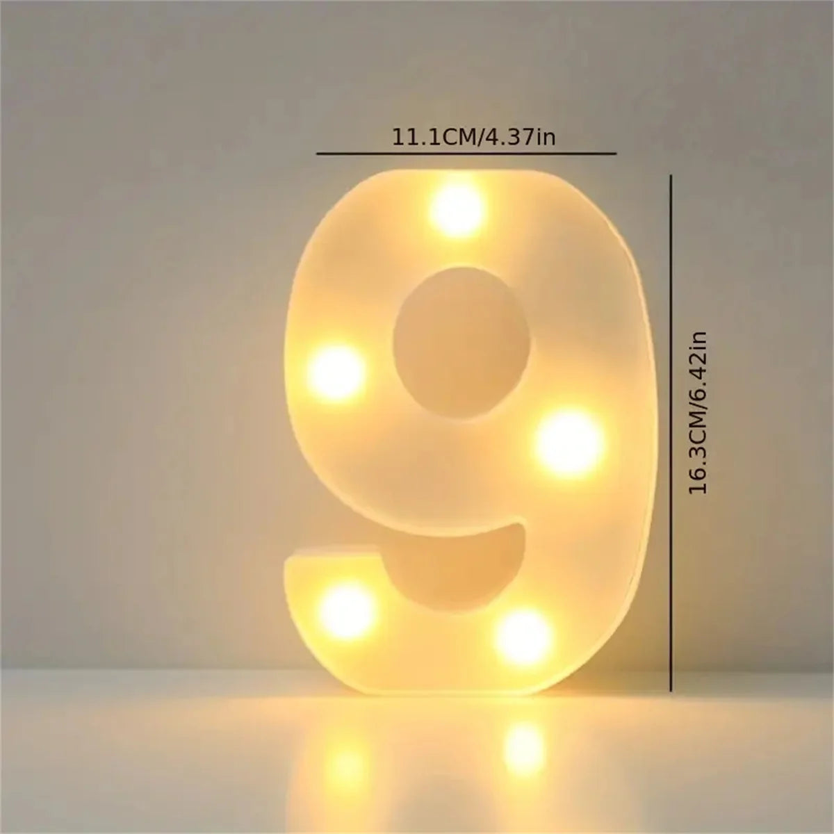 1 16cm LED letter light, luminous letter and number night light, suitable for home, bar, wedding, birthday party decoration