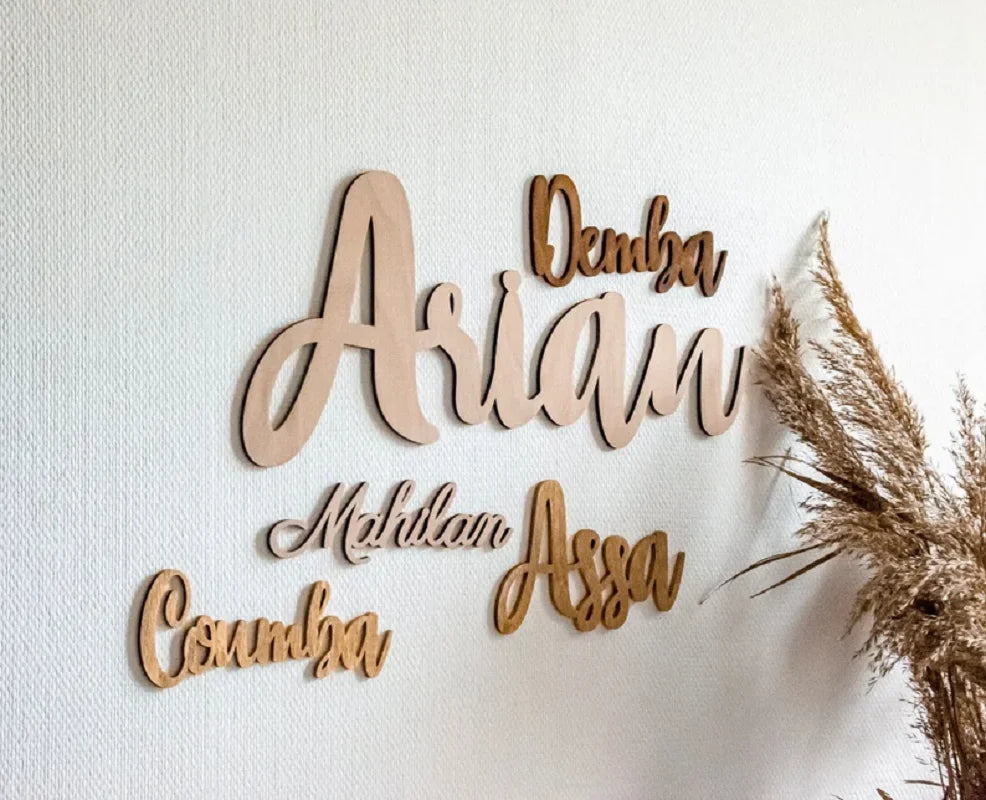 Custom Name Sign Personalized Wooden First Name Sign for Nursery Wall Decor Wood Letters Baby Nursery Name Plate For Wall Decor